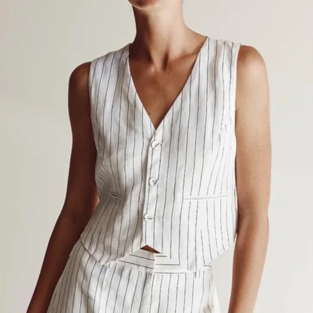 DISSH Marcel White Pinstripe Vest
